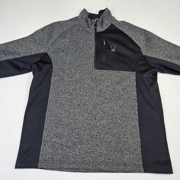 Spyder Gait Men 1/2 Zip Sweater Jacket XXL Gray Black Knit Outdoor Fleece 229518 - Picture 5 of 15